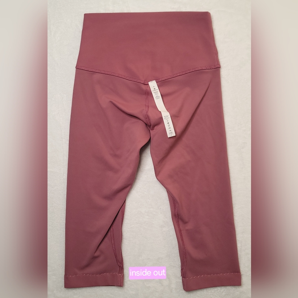 Lululemon Align Crop Size 4 16" Inseam Moss Rose? W6AS8S Legging High Rise Nulu - Picture 12 of 15